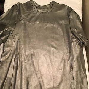 Custom silver leather tee shirt!
